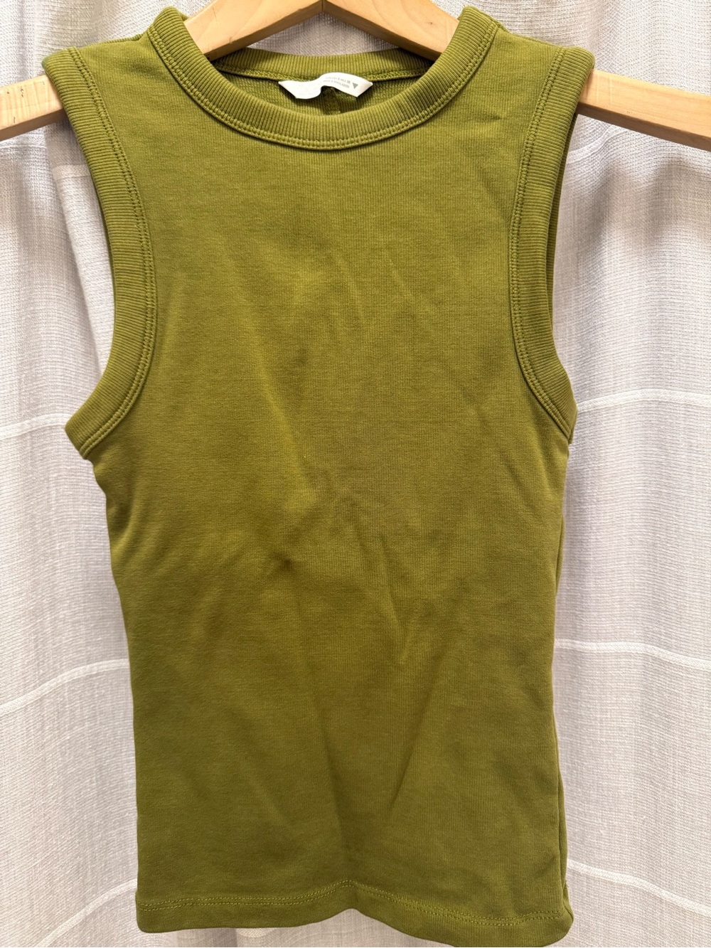 Zara Olive Ribbed Sleeveless Tank